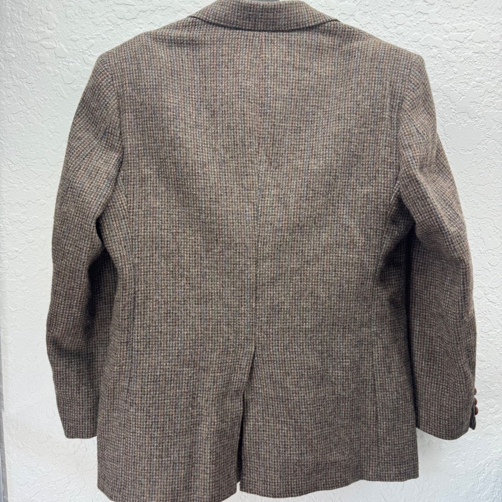 Dobbshire Custom Tailored Wool Tweed Blazer Men 40S Brown Plaid USA Made - Picture 11 of 12